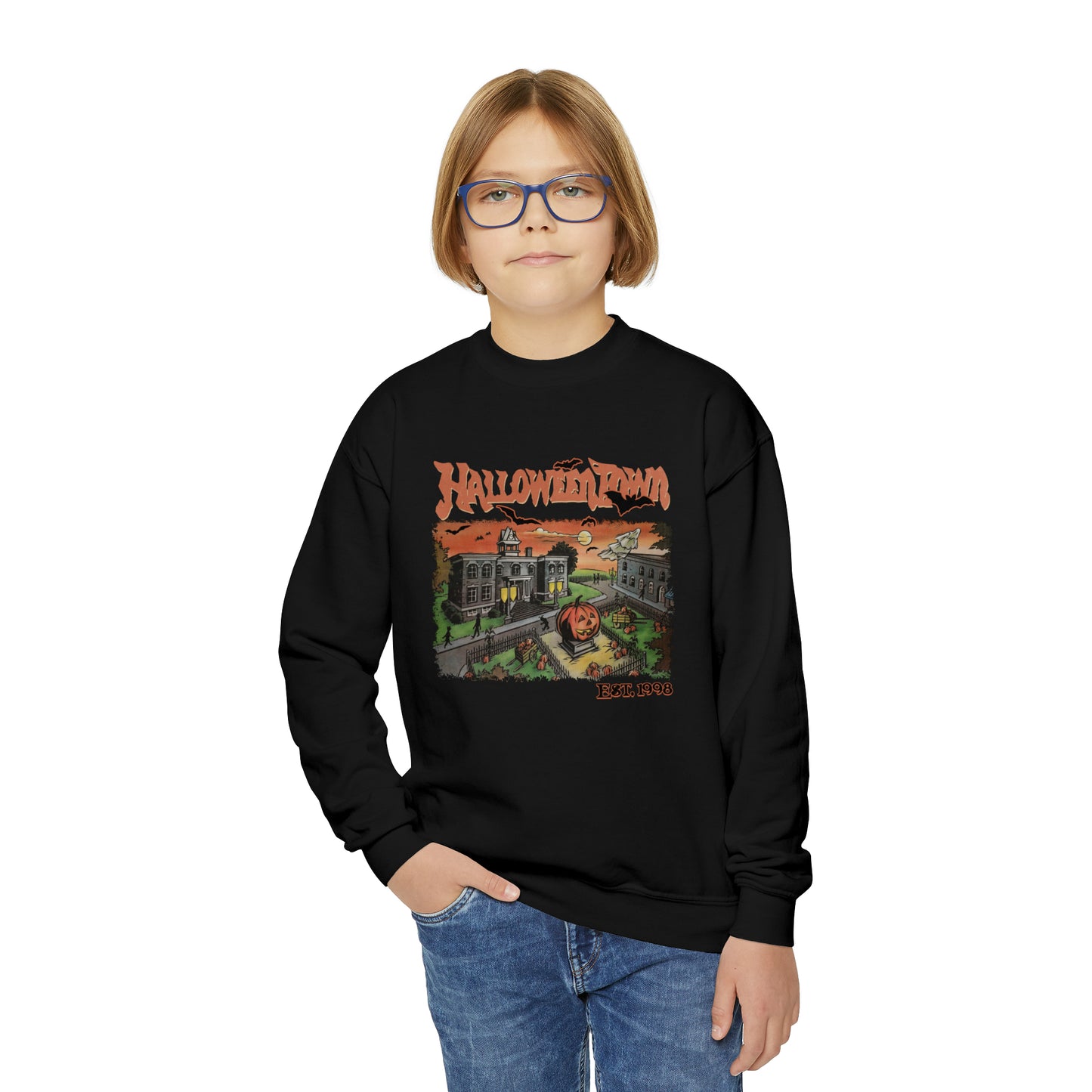 Halloweentown Square Youth Crewneck Sweatshirt