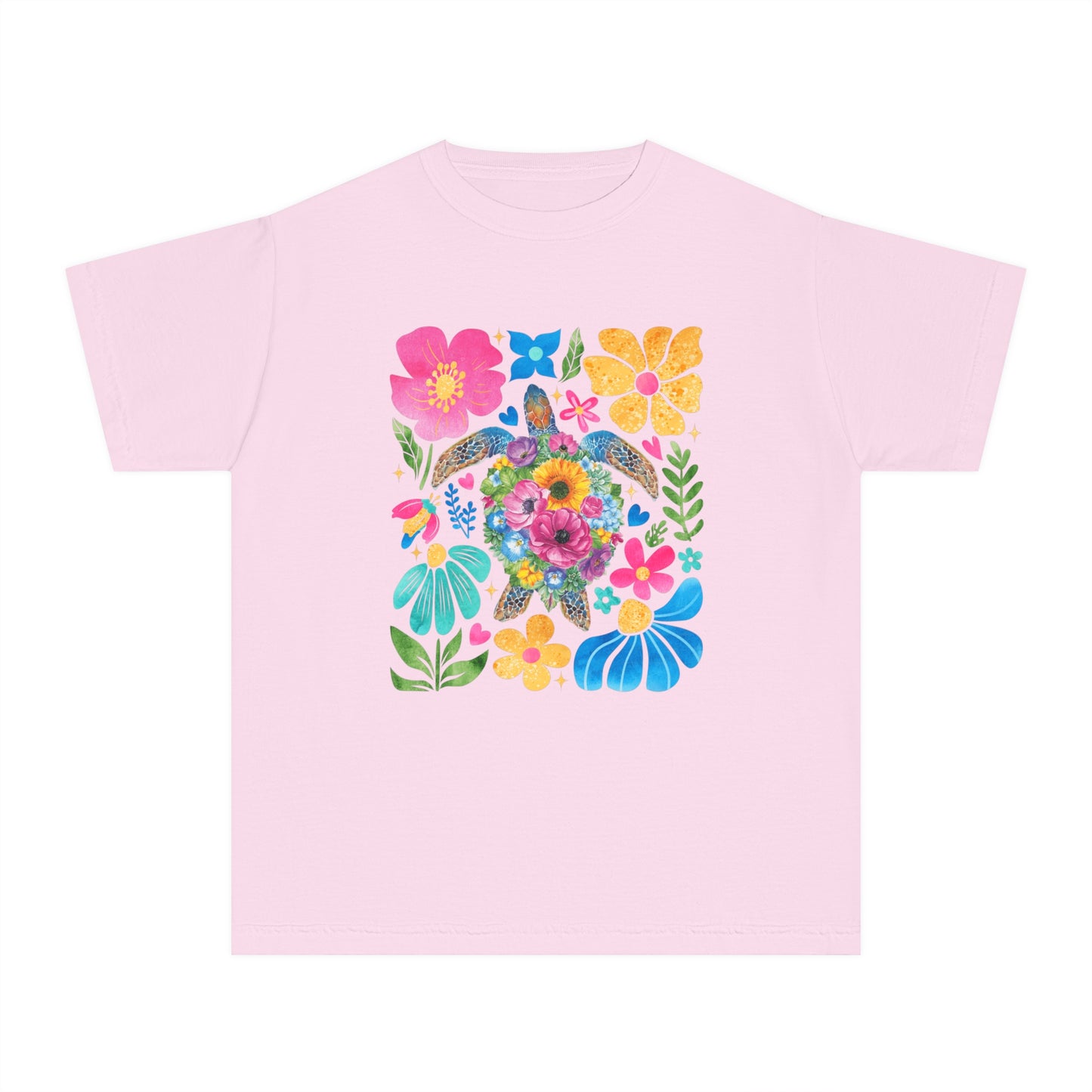 Colorful Floral Youth Midweight Tee - Perfect for Spring Celebrations & Everyday Wear