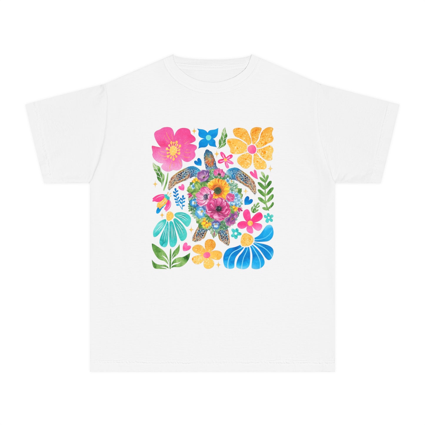 Colorful Floral Youth Midweight Tee - Perfect for Spring Celebrations & Everyday Wear