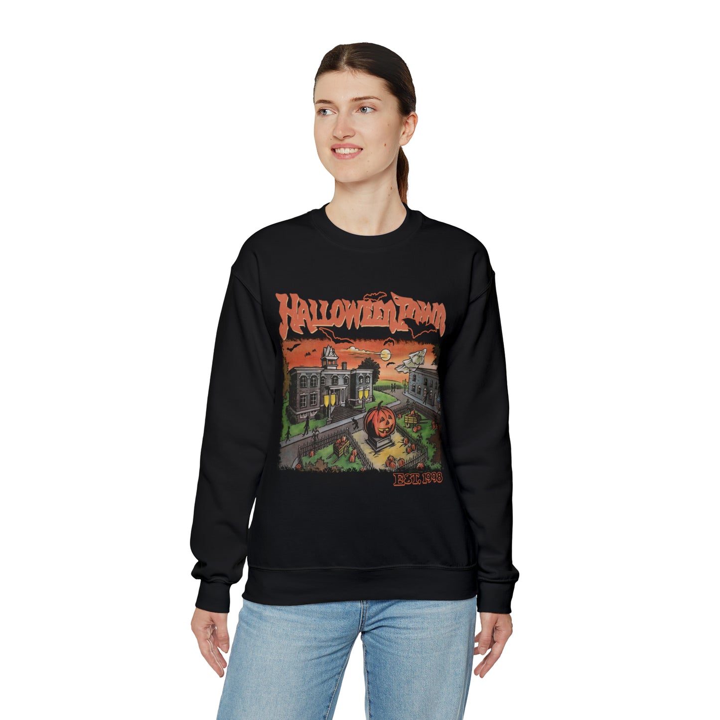 Halloweentown Square Unisex Crewneck Sweatshirt -Adult