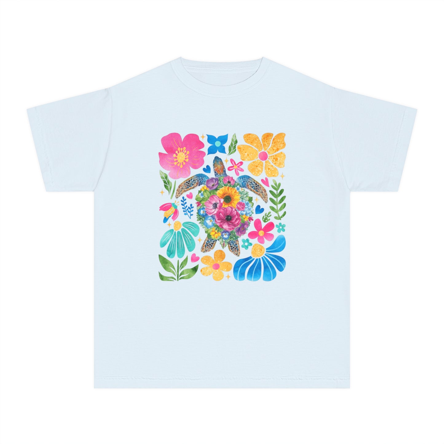 Colorful Floral Youth Midweight Tee - Perfect for Spring Celebrations & Everyday Wear