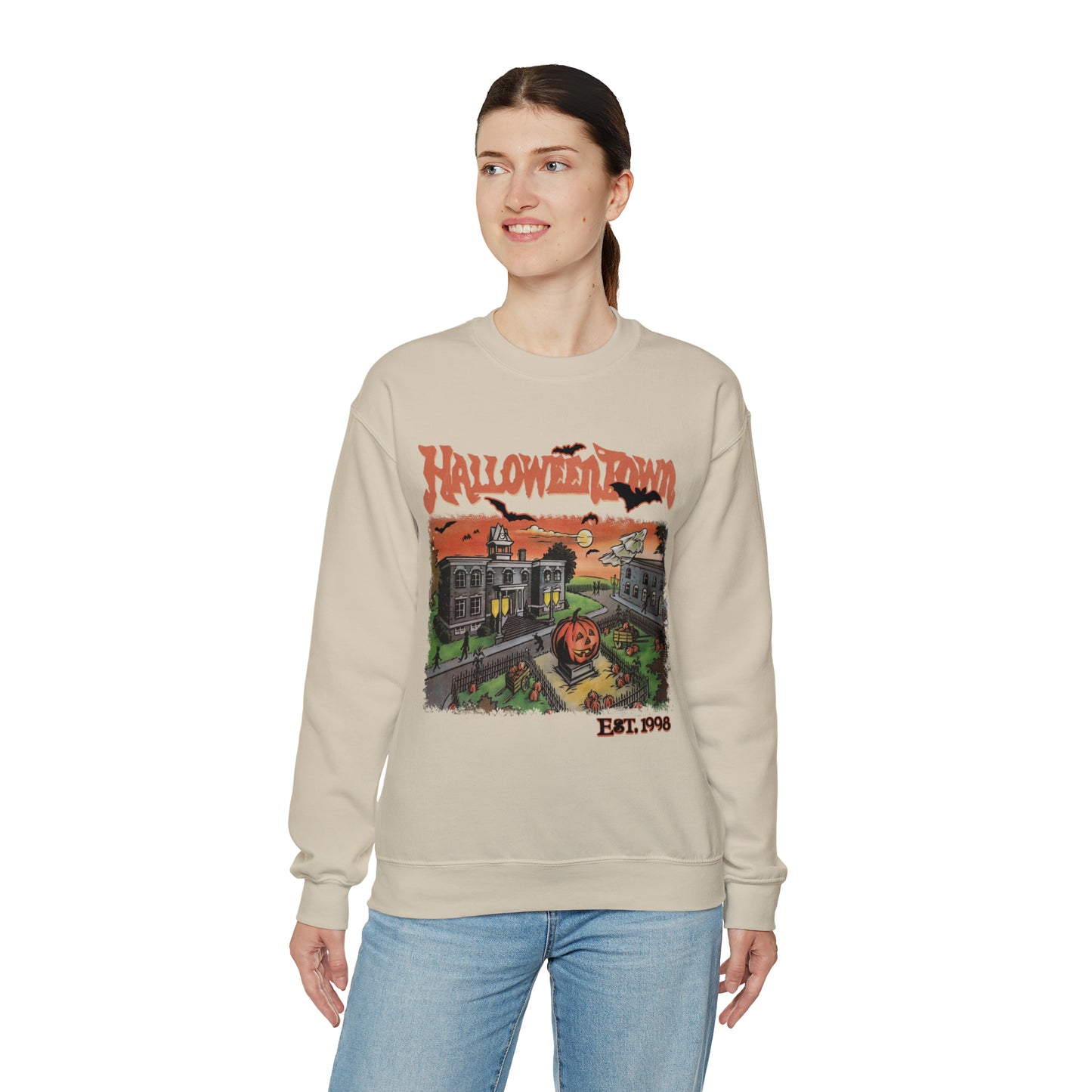 Halloweentown Square Unisex Crewneck Sweatshirt -Adult