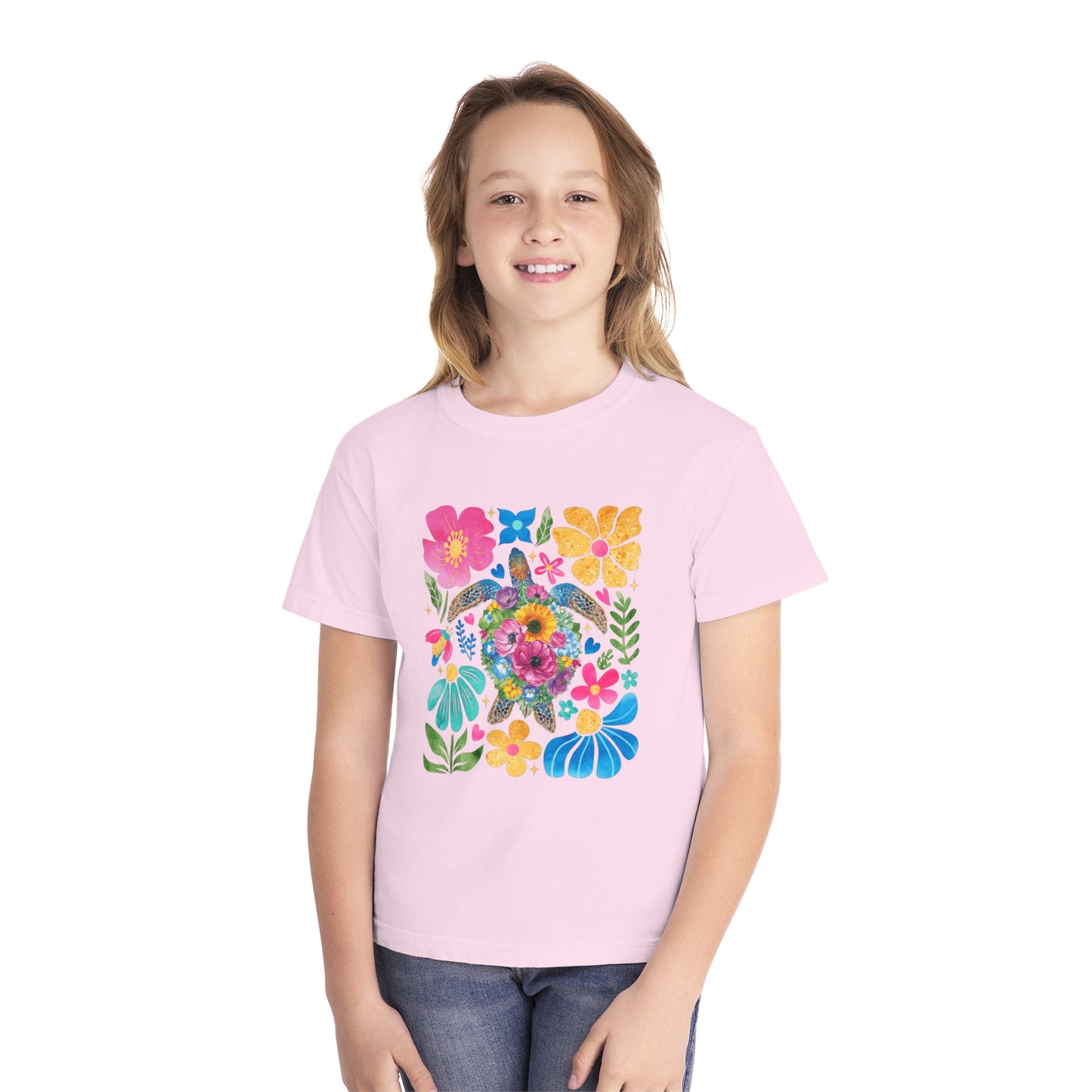 Colorful Floral Youth Midweight Tee - Perfect for Spring Celebrations & Everyday Wear