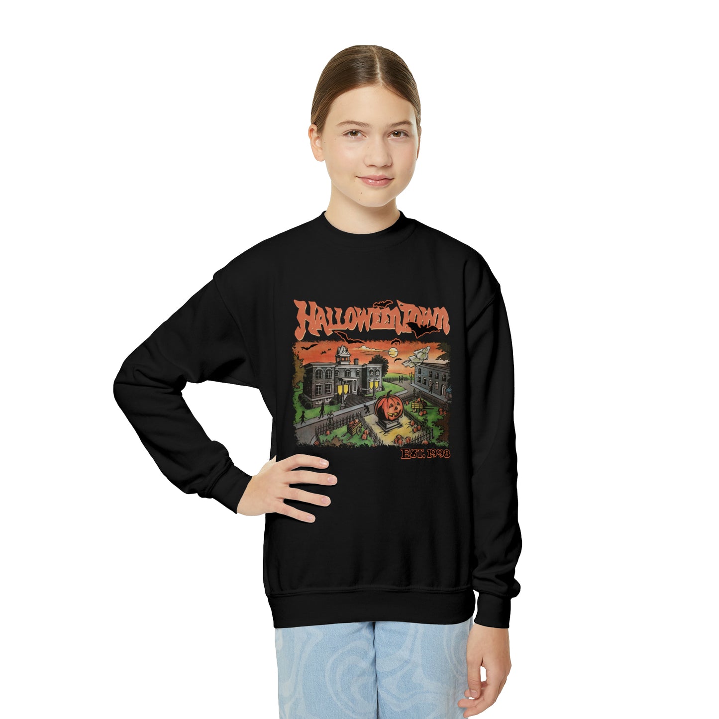 Halloweentown Square Youth Crewneck Sweatshirt