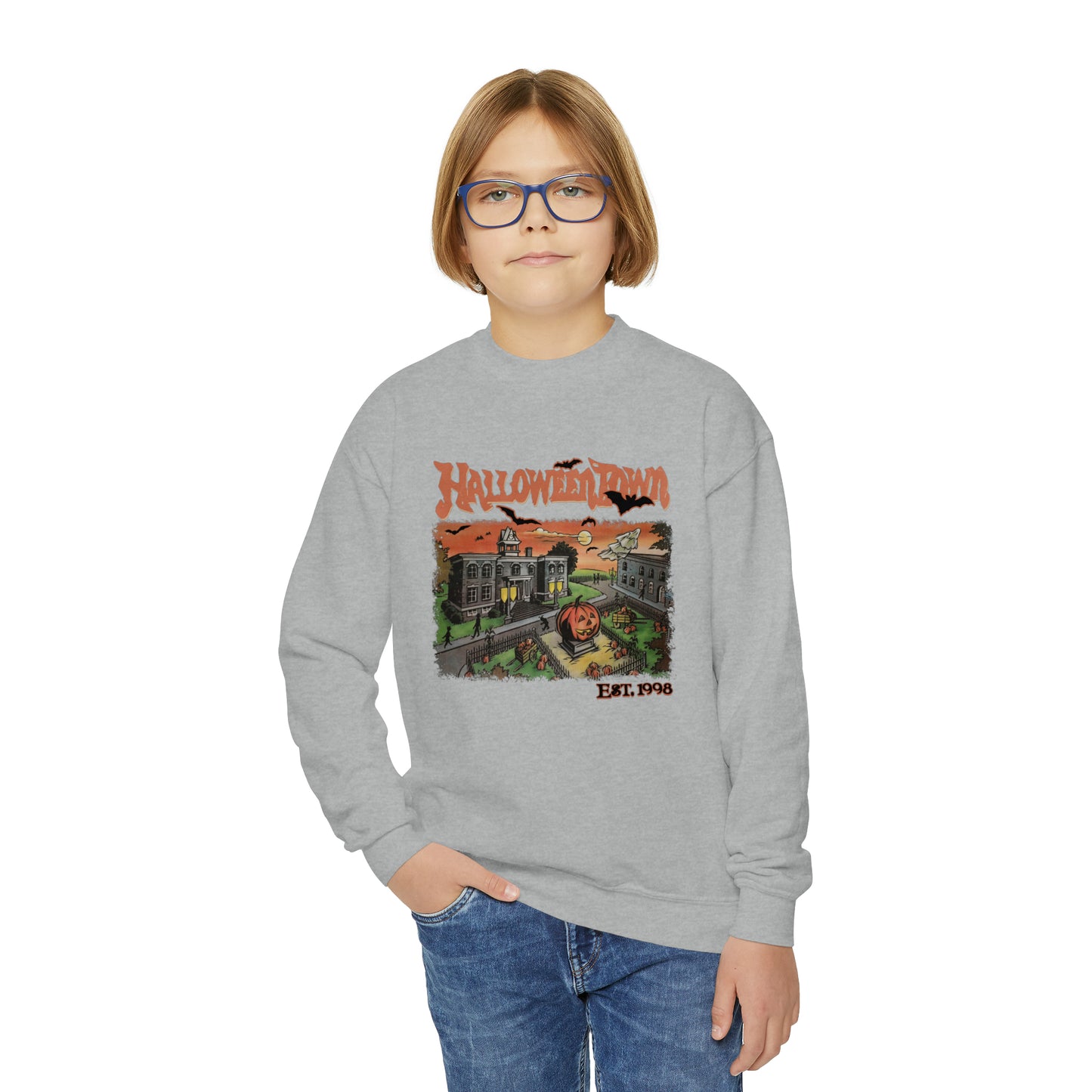 Halloweentown Square Youth Crewneck Sweatshirt