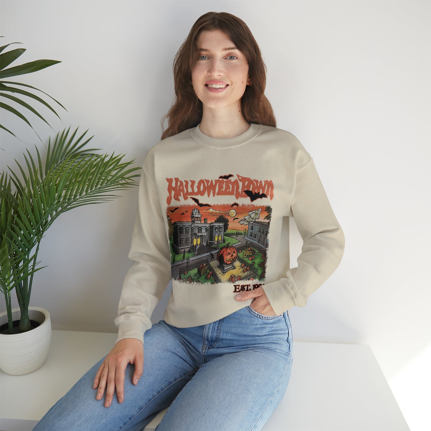 Halloweentown Square Unisex Crewneck Sweatshirt -Adult