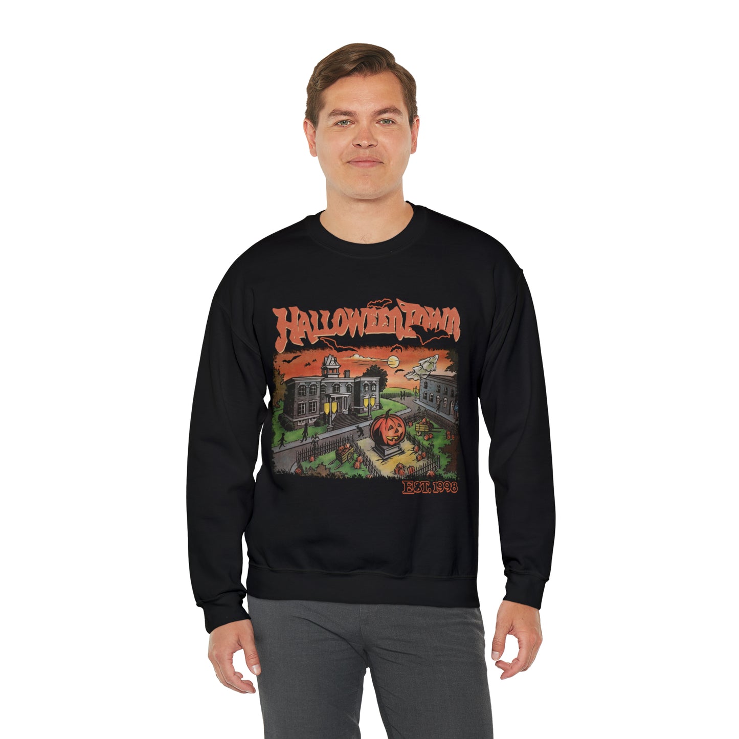 Halloweentown Square Unisex Crewneck Sweatshirt -Adult