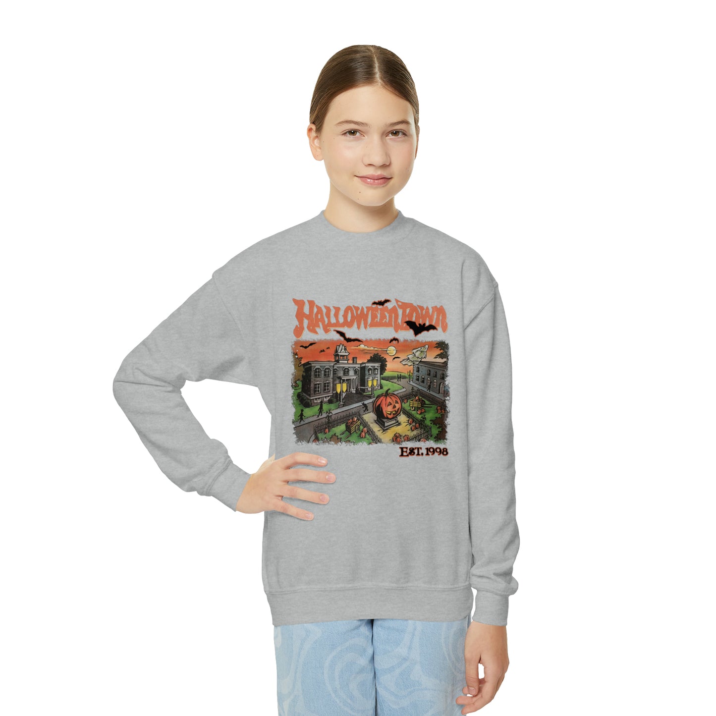 Halloweentown Square Youth Crewneck Sweatshirt
