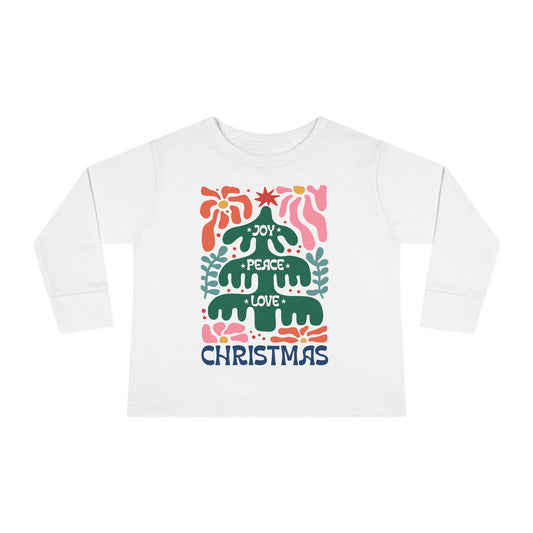 Toddler Long Sleeve Tee - Boho Christmas Shirt for Joyful Holidays