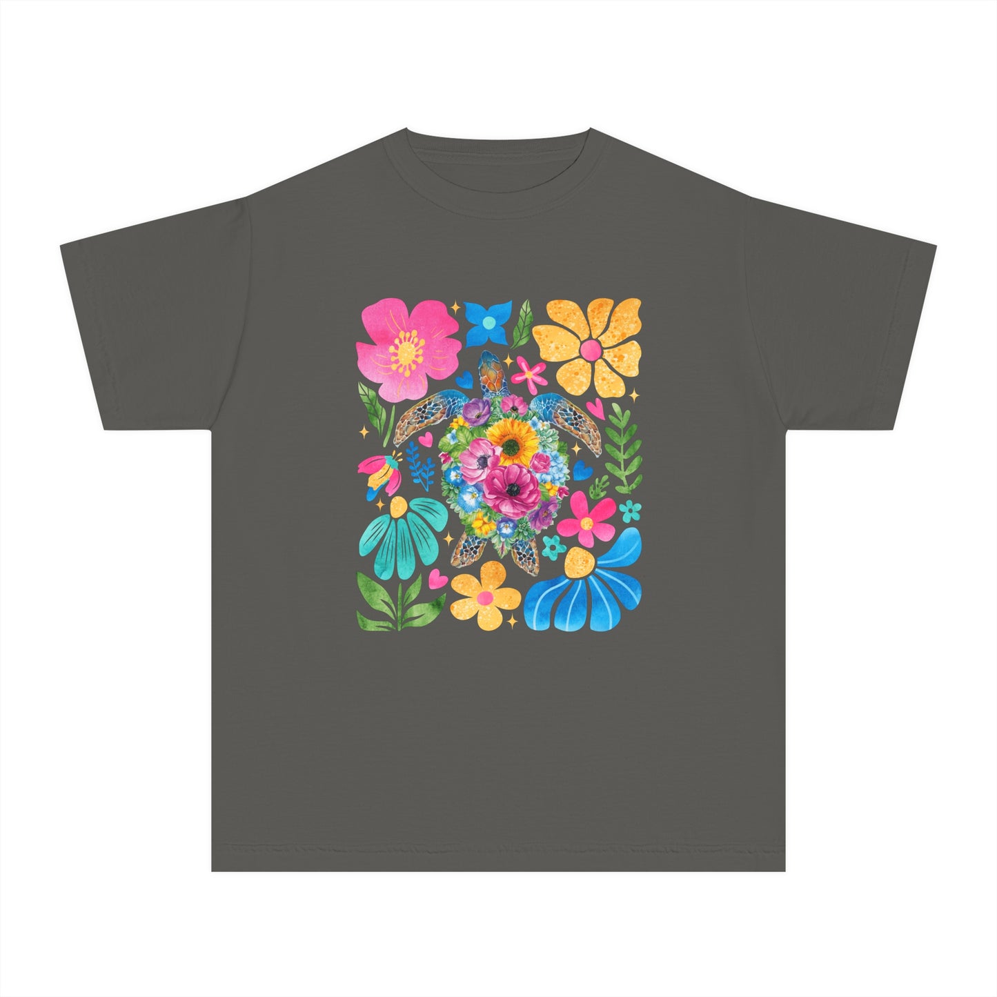 Colorful Floral Youth Midweight Tee - Perfect for Spring Celebrations & Everyday Wear
