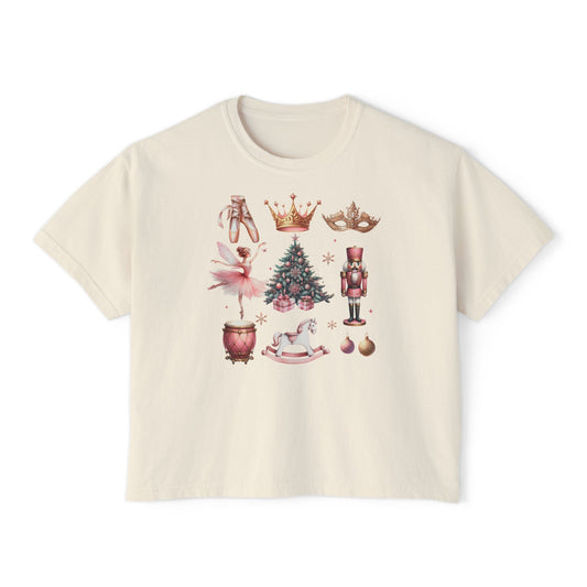 Boxy Tee - Elegant Nutcracker Ballet Christmas Theme