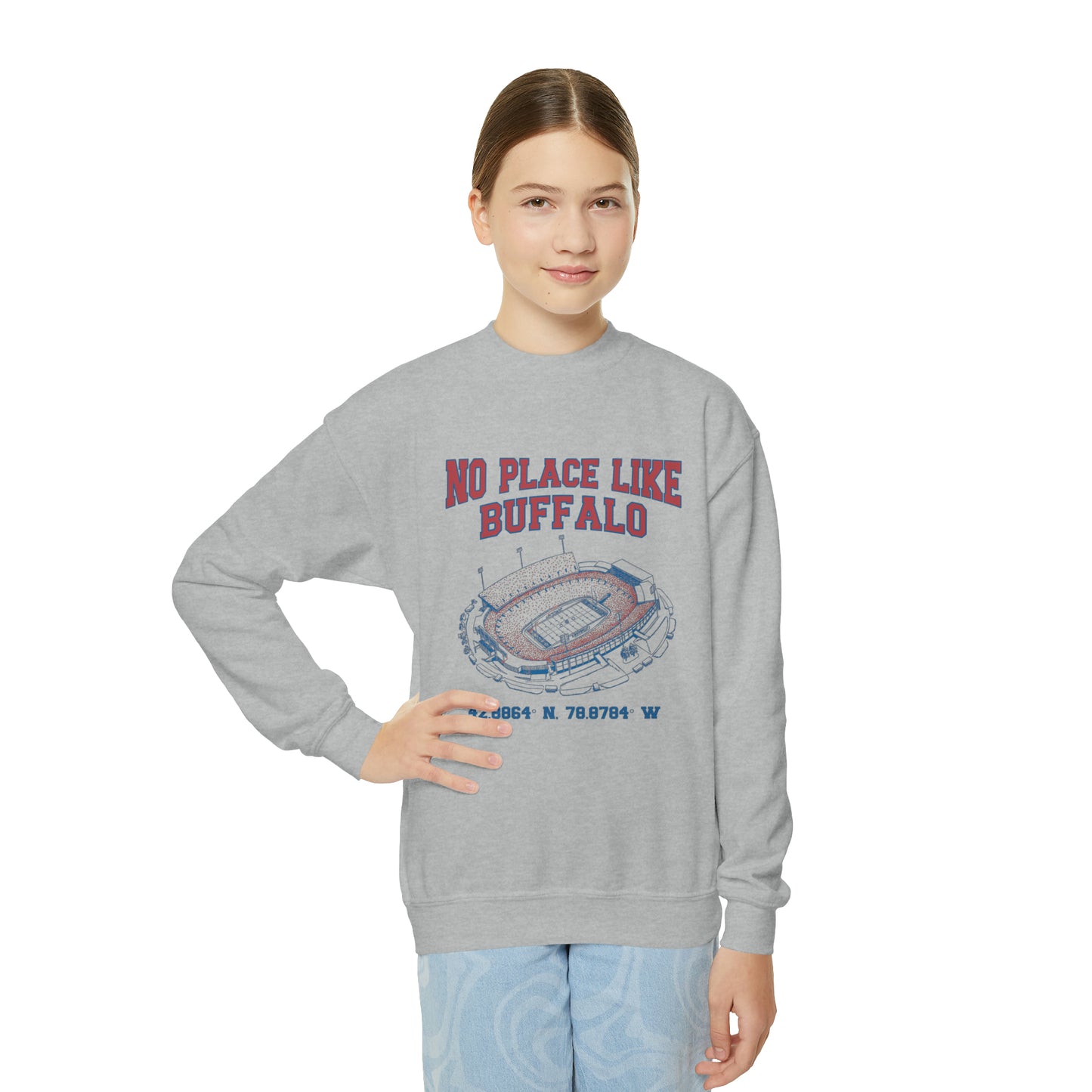 "No Place Like Buffalo" Youth Crewneck Sweatshirt