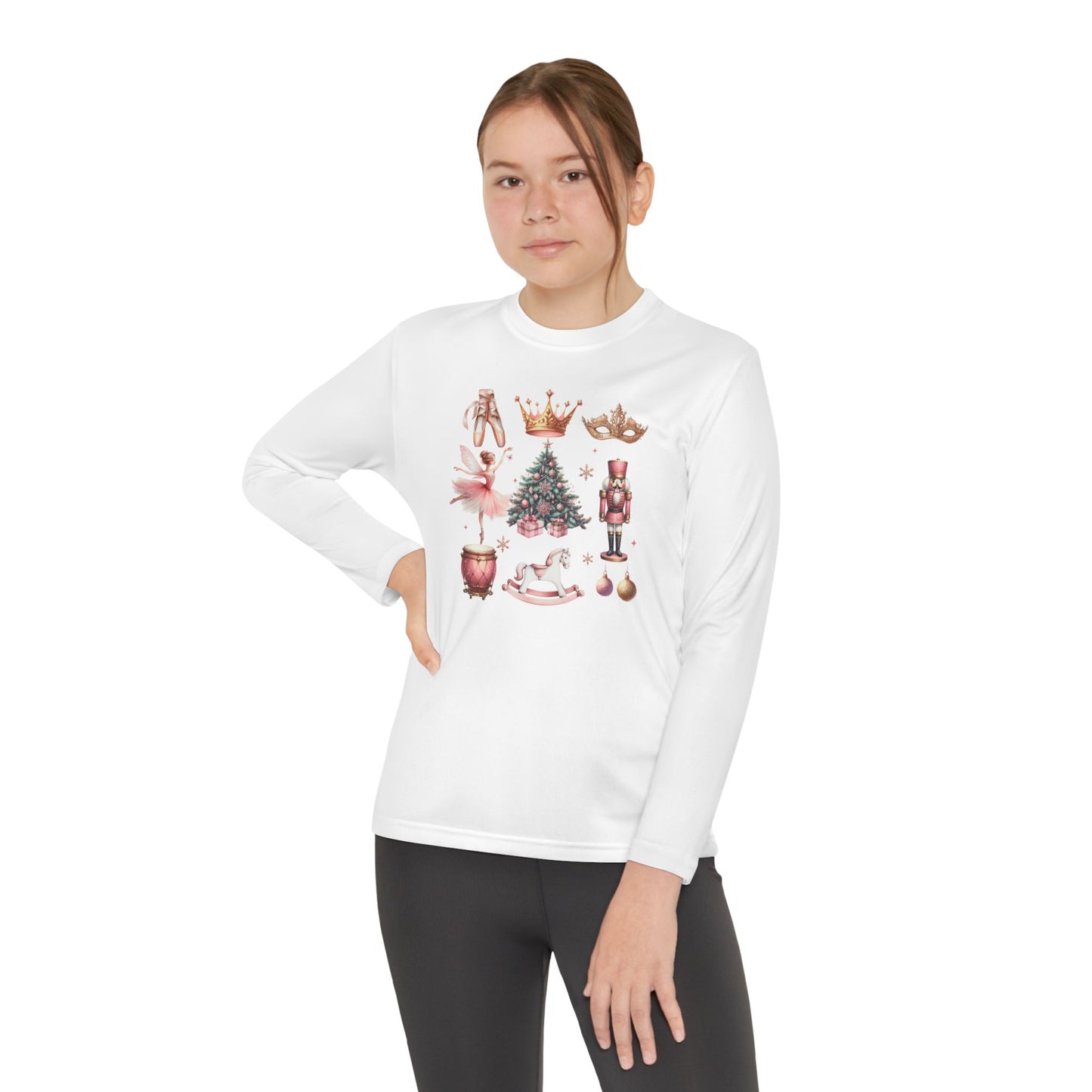 Long Sleeve Tee - Elegant Nutcracker Ballet Christmas Theme