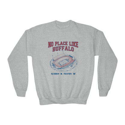 "No Place Like Buffalo" Youth Crewneck Sweatshirt