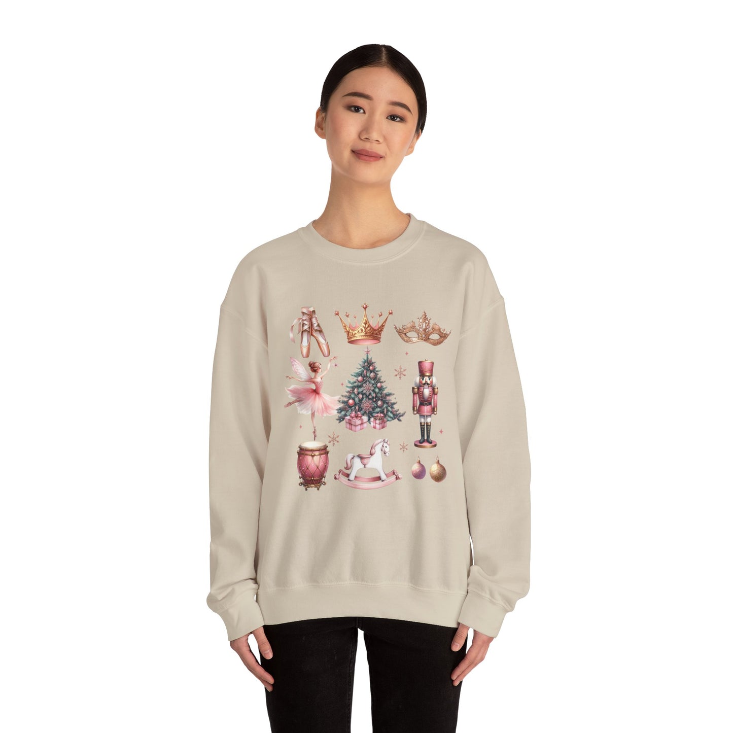 Crewneck Sweatshirt Elegant Nutcracker Ballet Christmas Theme