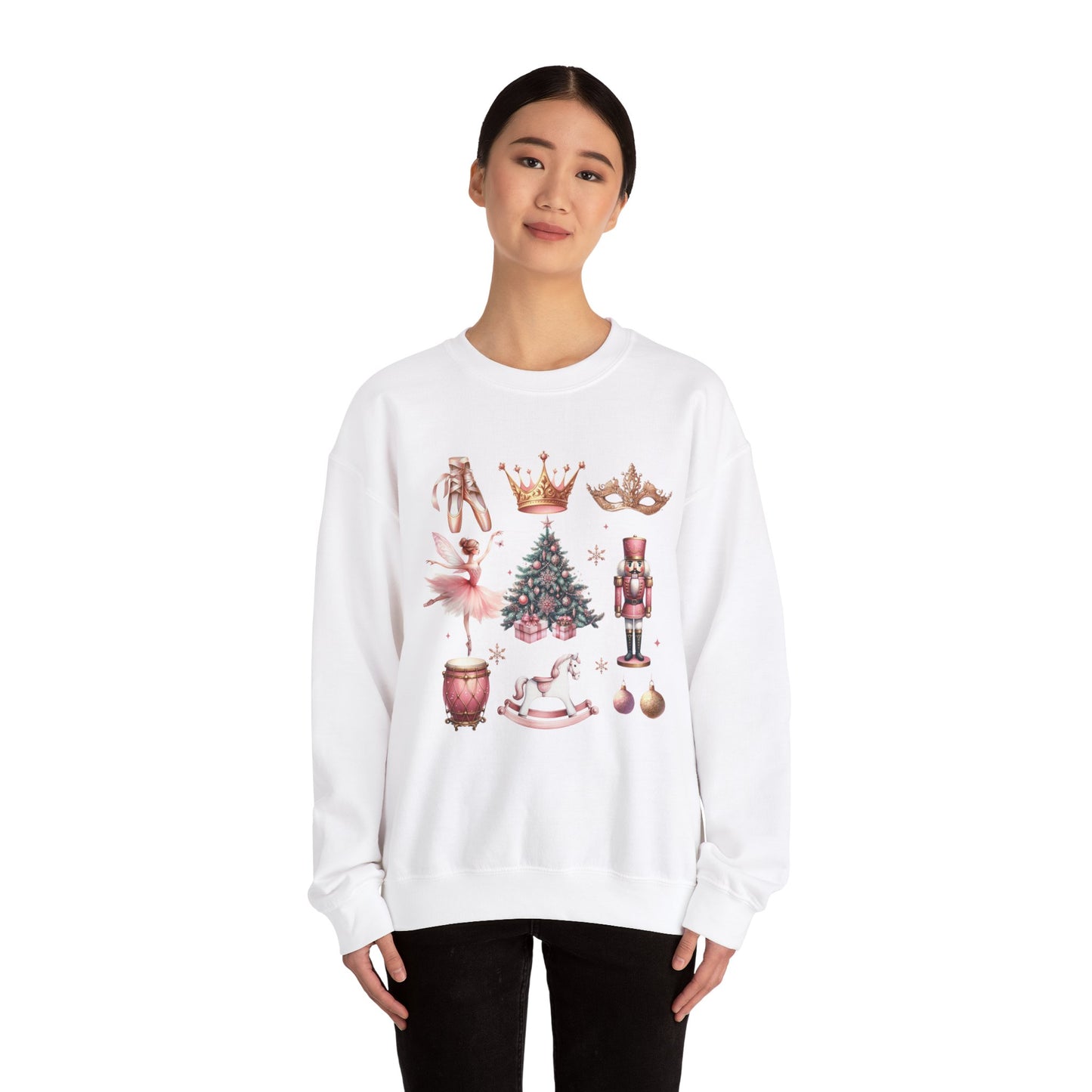 Crewneck Sweatshirt Elegant Nutcracker Ballet Christmas Theme