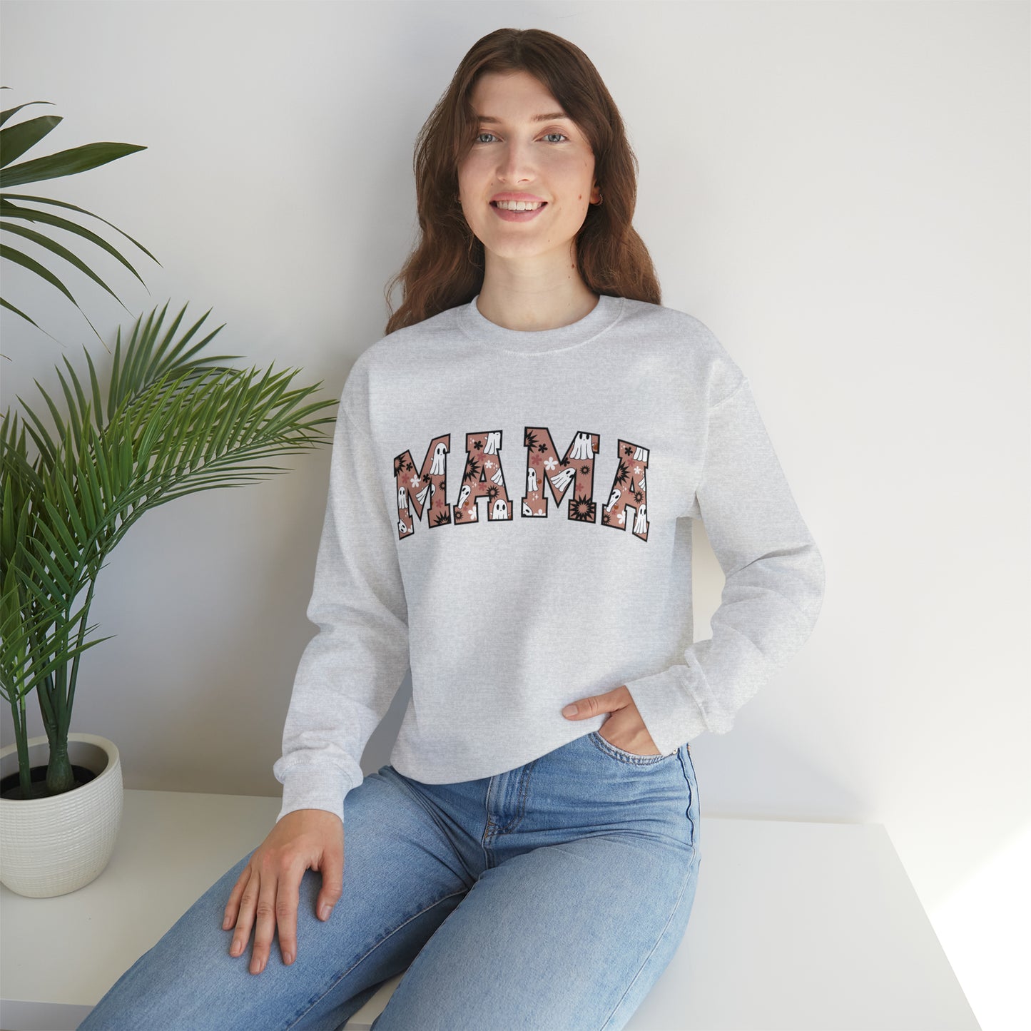 "Mama's Spooky Blossom" Unisex Crewneck Sweatshirt