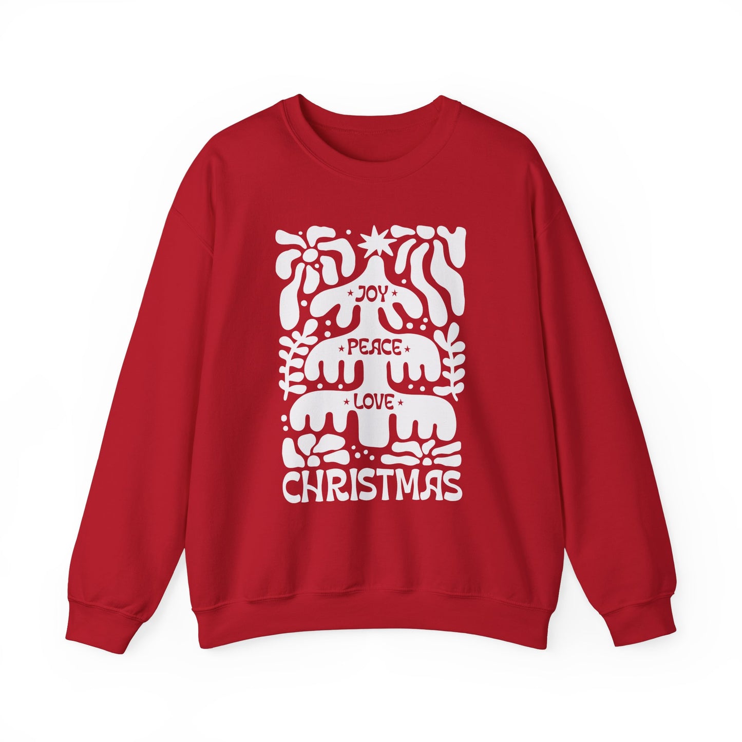 Boho Christmas Tree Sweatshirt - Joy Peace Love Christmas