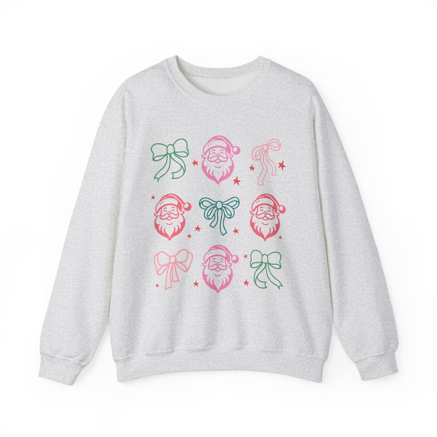 Holiday Festive Sweatshirt with Bows and Santas