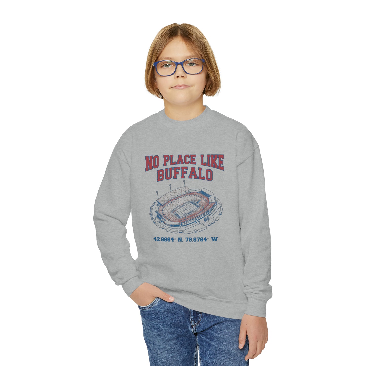 "No Place Like Buffalo" Youth Crewneck Sweatshirt