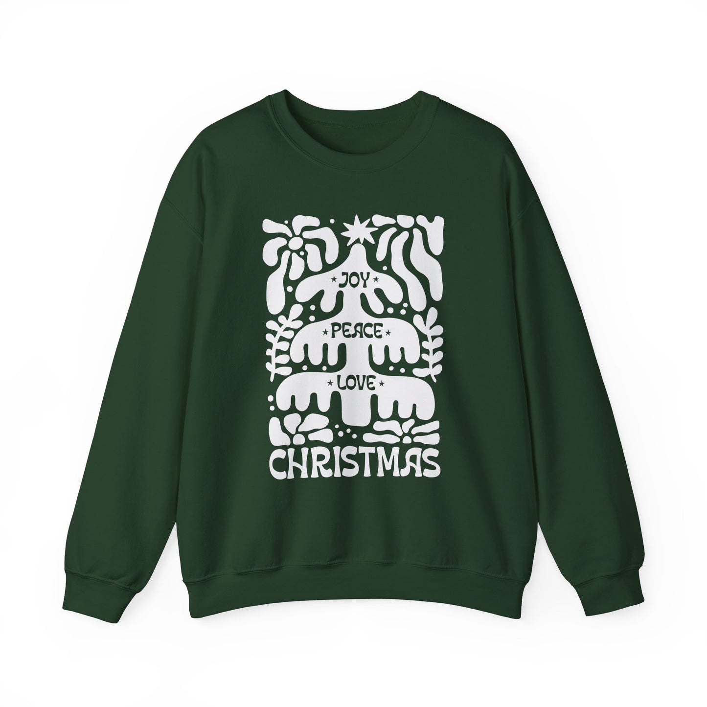 Boho Christmas Tree Sweatshirt - Joy Peace Love Christmas